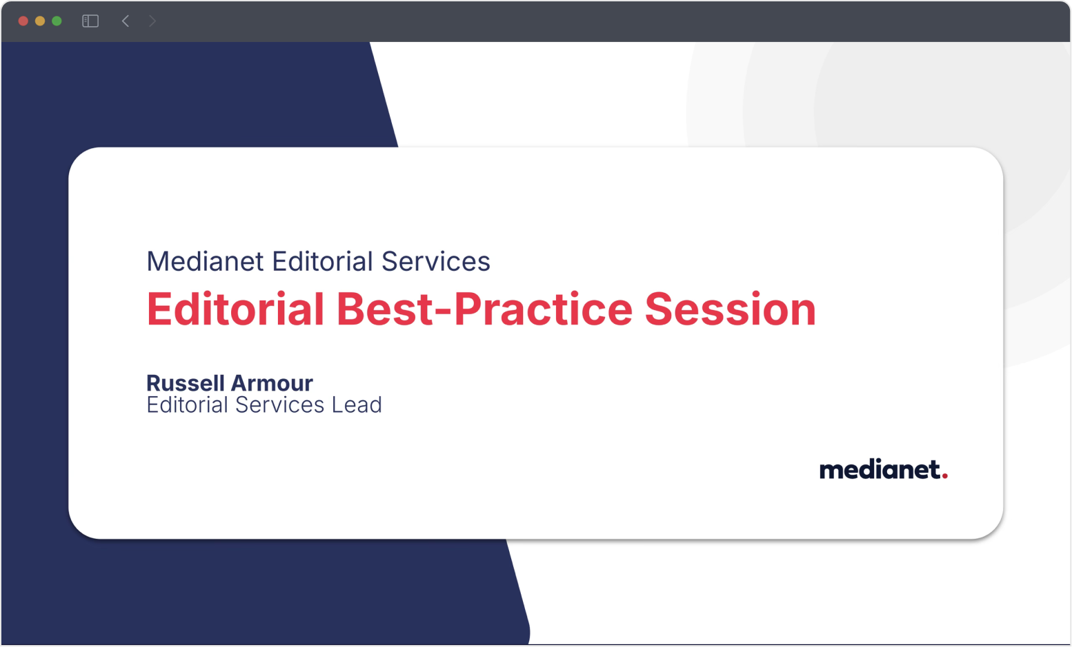 Editorial best-practice session